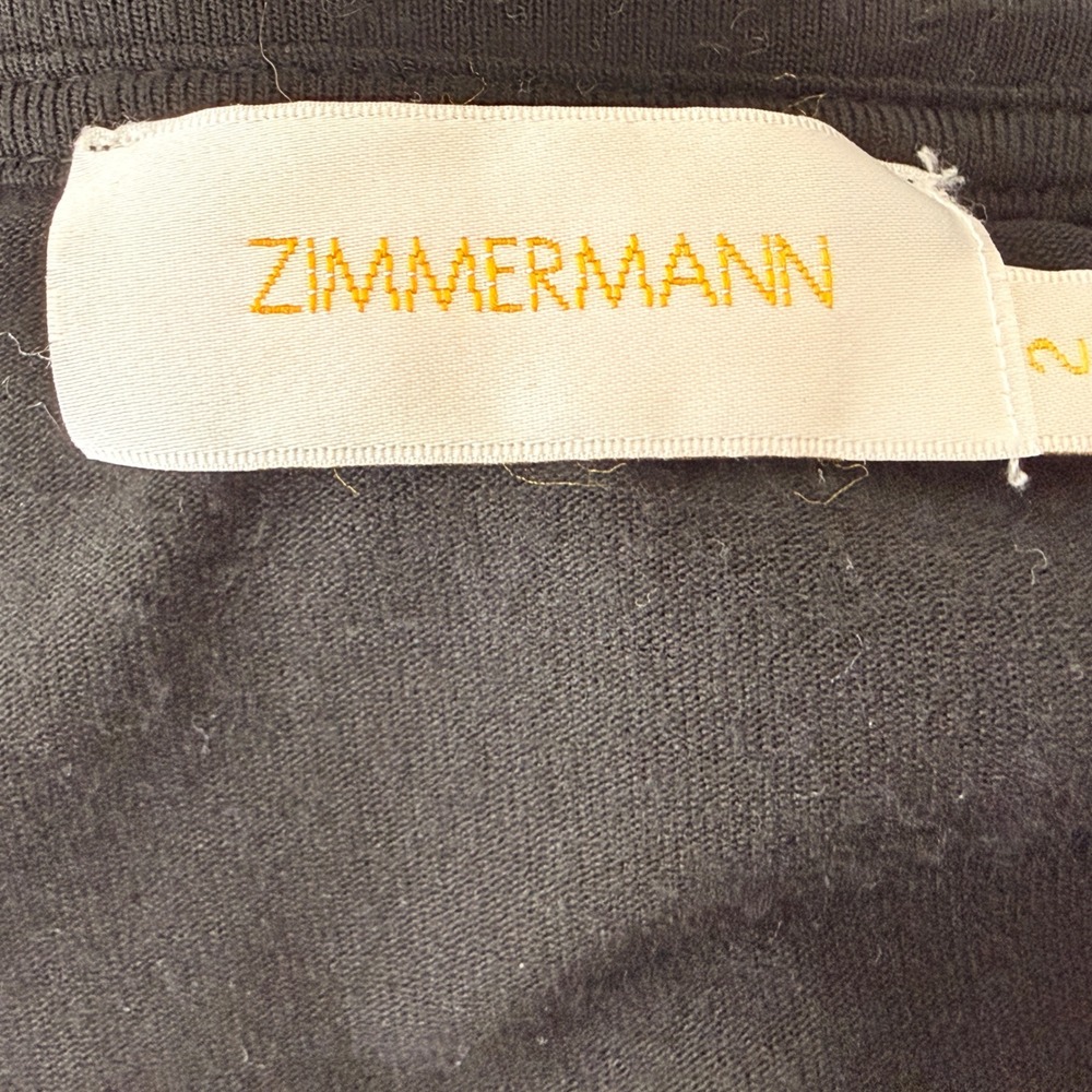 Zimmermann Midi T-Shirt Dress Size 2 M Jersey Raglan Short Sleeve Black Viscose - Picture 7 of 9